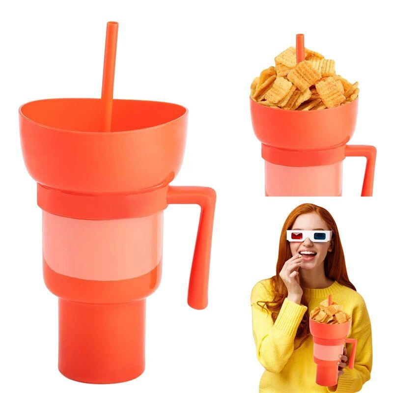 Multi-Purpose Portable Snack and Drink Tumbler