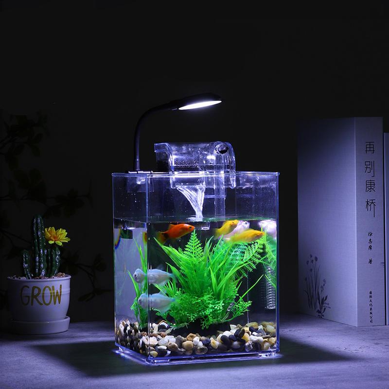 usb desktop fish tank with led lights - MRSLM