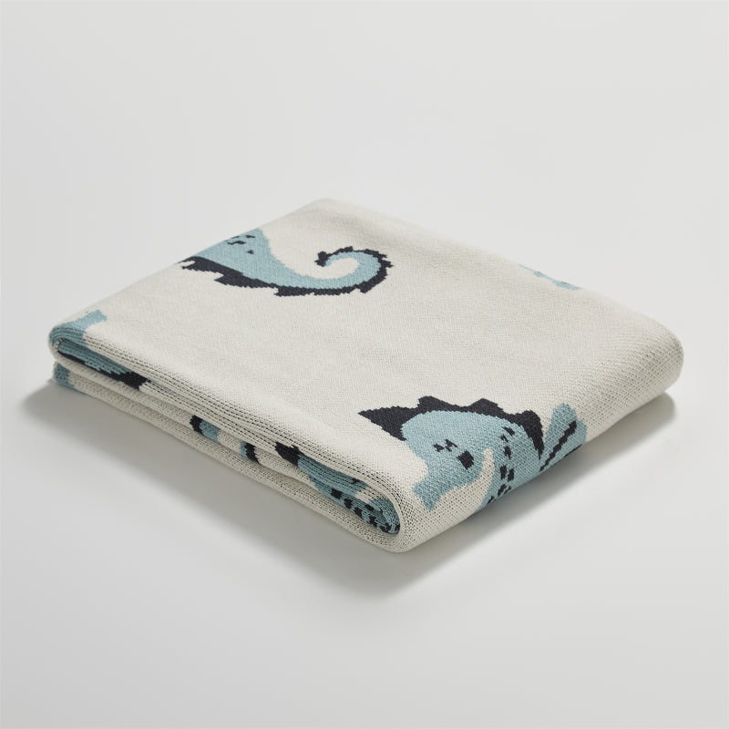 cute sea horse cotton blanket, view 3 - MRSLM