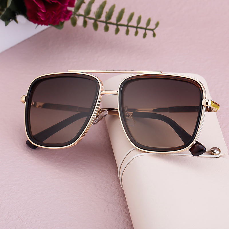 vintage square oversized sunglasses, view 9 - MRSLM