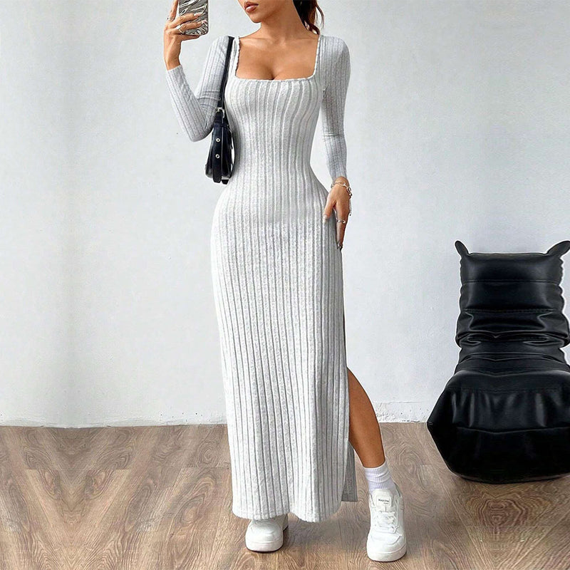 square collar backless dress - MRSLM