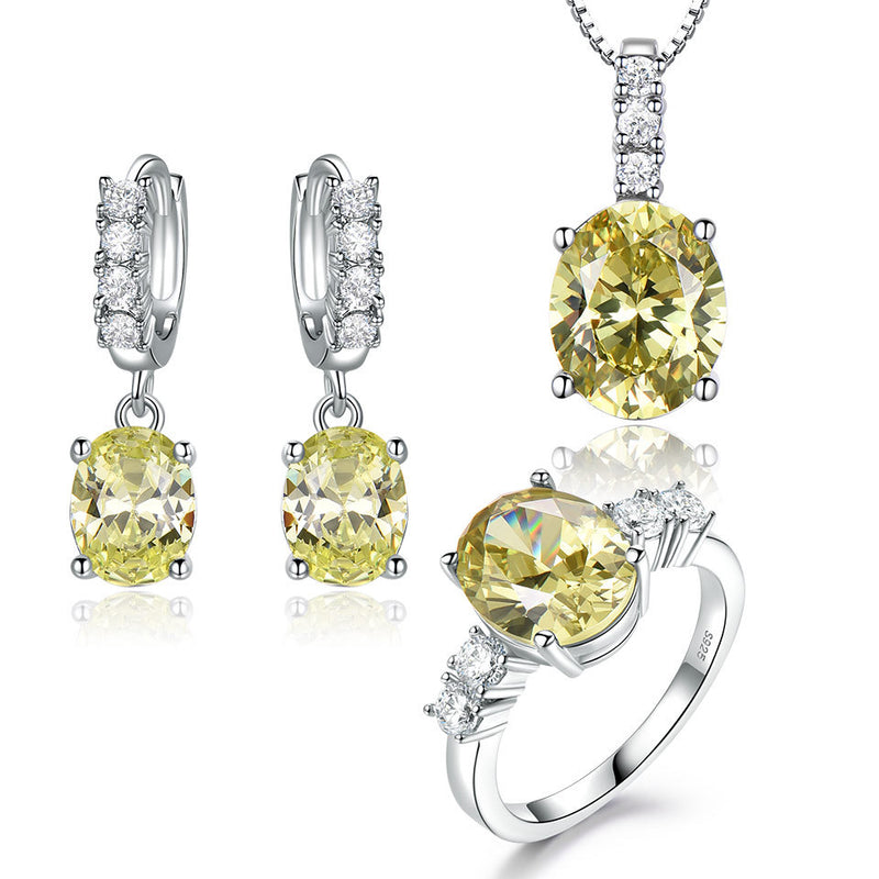 silver pendant ring and earring set, view 5 - MRSLM