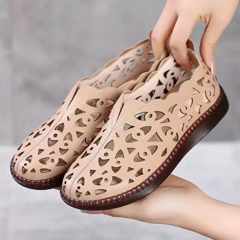 floral slip-on flat sandals, view 2 - MRSLM