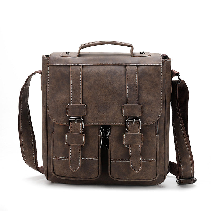 Mochila masculina retrô, bolsa de viagem casual de ombro.