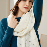 100% goat cashmere knitted scarf, view 6 - MRSLM