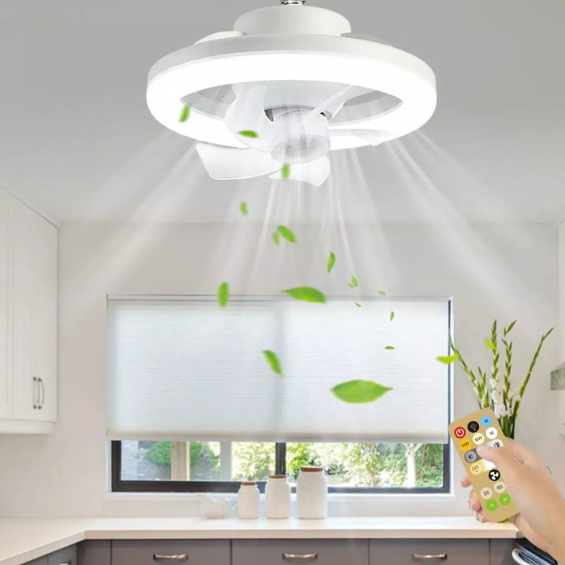 Ventilador de teto elegante com luz LED