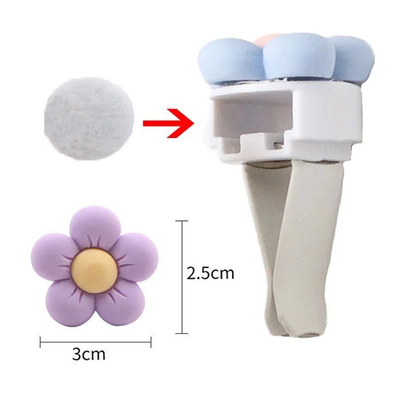 Colorful Flower Perfume Clip, Car Air Vent Decoration