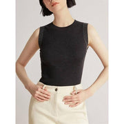 beaded O-neck tank tee, view 6 - MRSLM