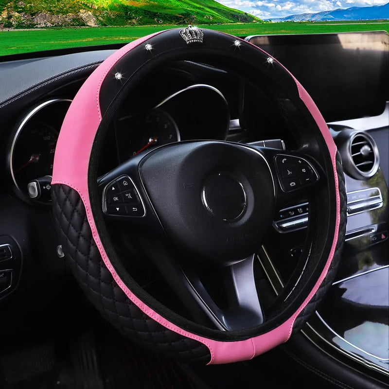 diamond crown steering wheel cover, view 5 - MRSLM