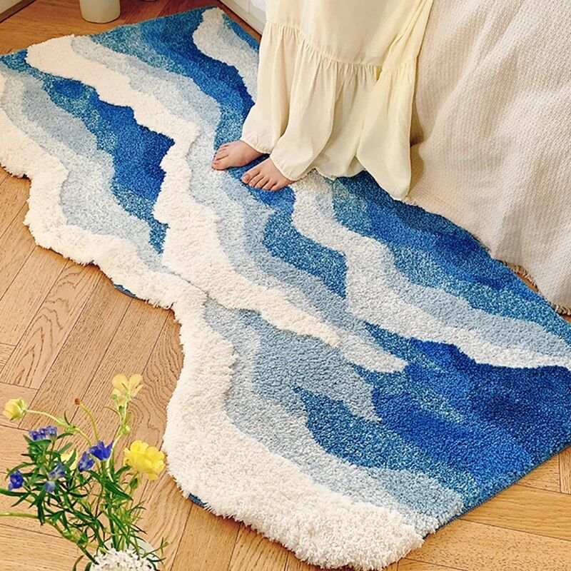 Aesthetic Tufting Ocean Bedroom Rug