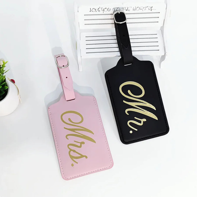 Mr. and Mrs. couples luggage tags, view 3 - MRSLM