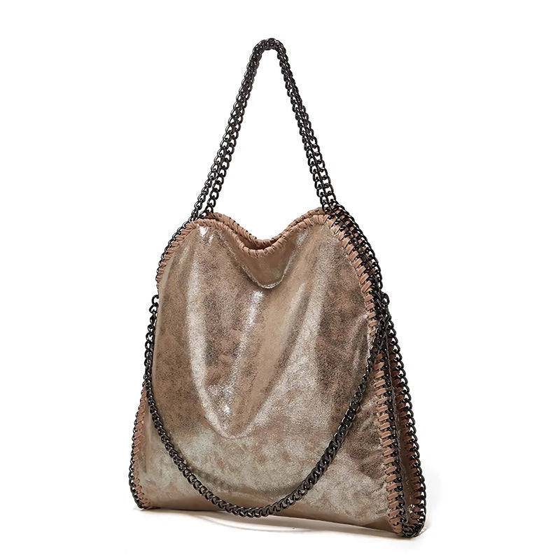 leather chain shoulder bag, view 3 - MRSLM