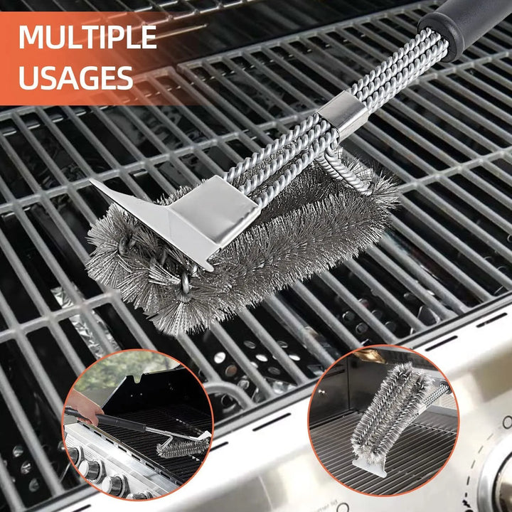 18-Inch Stainless Steel Safe Grill Brush & Scraper