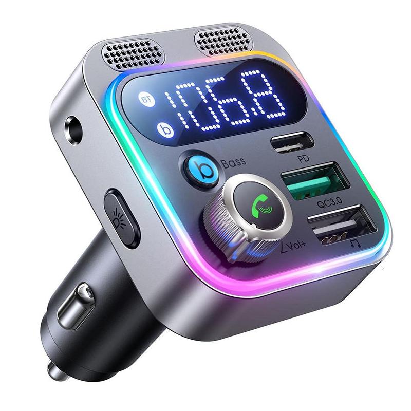 bluetooth 5.3 car fm transmitter with fast charging - MRSLM