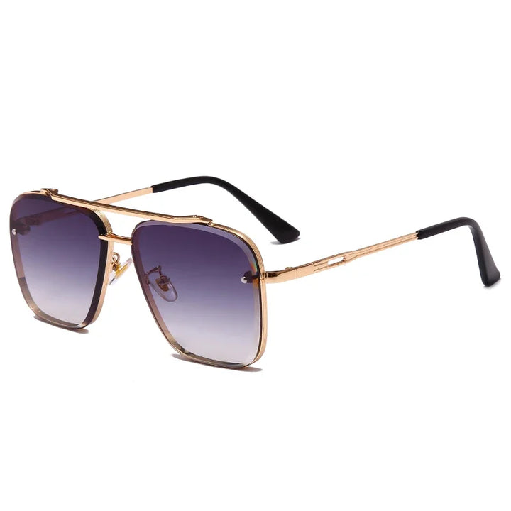 Klassische quadratische Vintage-Sonnenbrille – Luxuriöse UV400-Sonnenbrille mit Metallrahmen für Damen und Herren