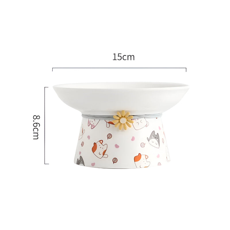 elevated ceramic cat bowl, view 6 - MRSLM