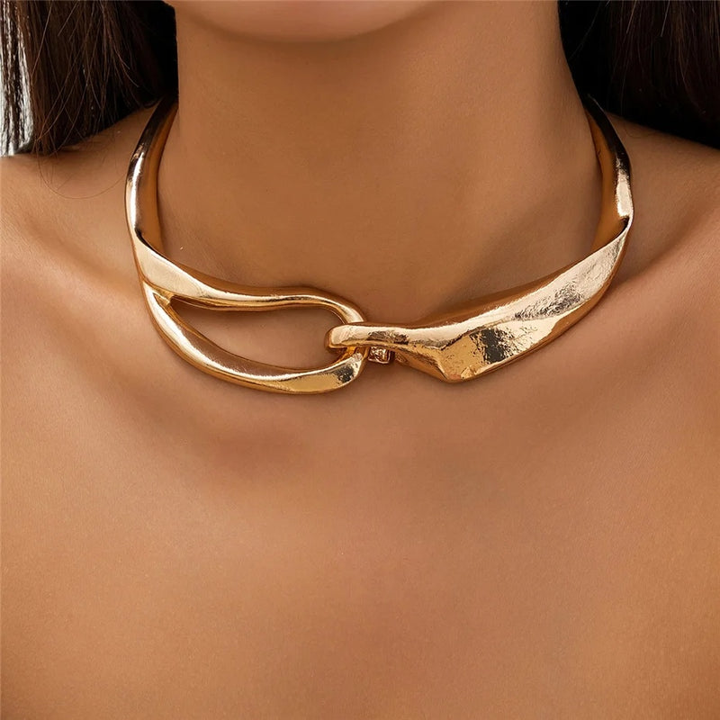 chunky metal choker necklace - MRSLM