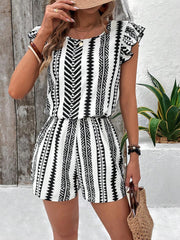 Printed ruffle sleeve jumpsuit for women, view 6 - MRSLM