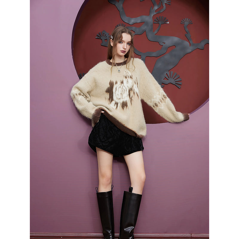women's floral knit sweater, view 7 - MRSLM