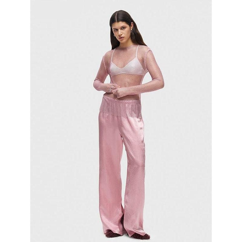 Elegant Two-Piece Set: Long Sleeve Shirt & High Waist Wide Leg Pants