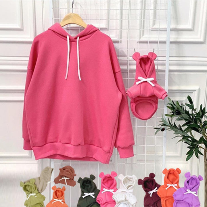 Cute Bear Ear Pet Hooded Sweater Parent-child Outfit