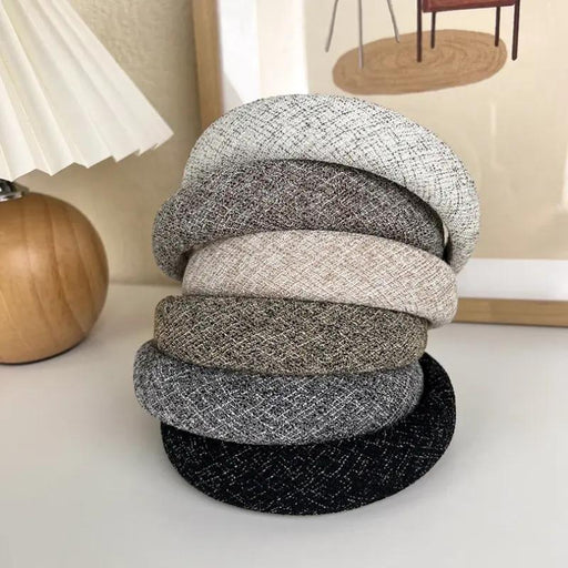 elegant retro plaid wide hairband - MRSLM