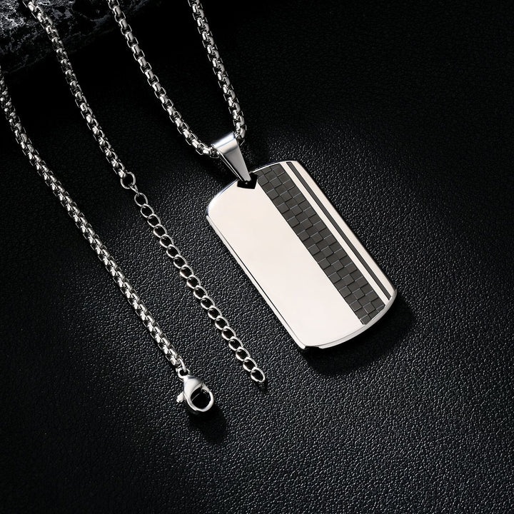 Checkerboard Pendant Necklace Trendy Men And Women Hip-hop Personality Military Card