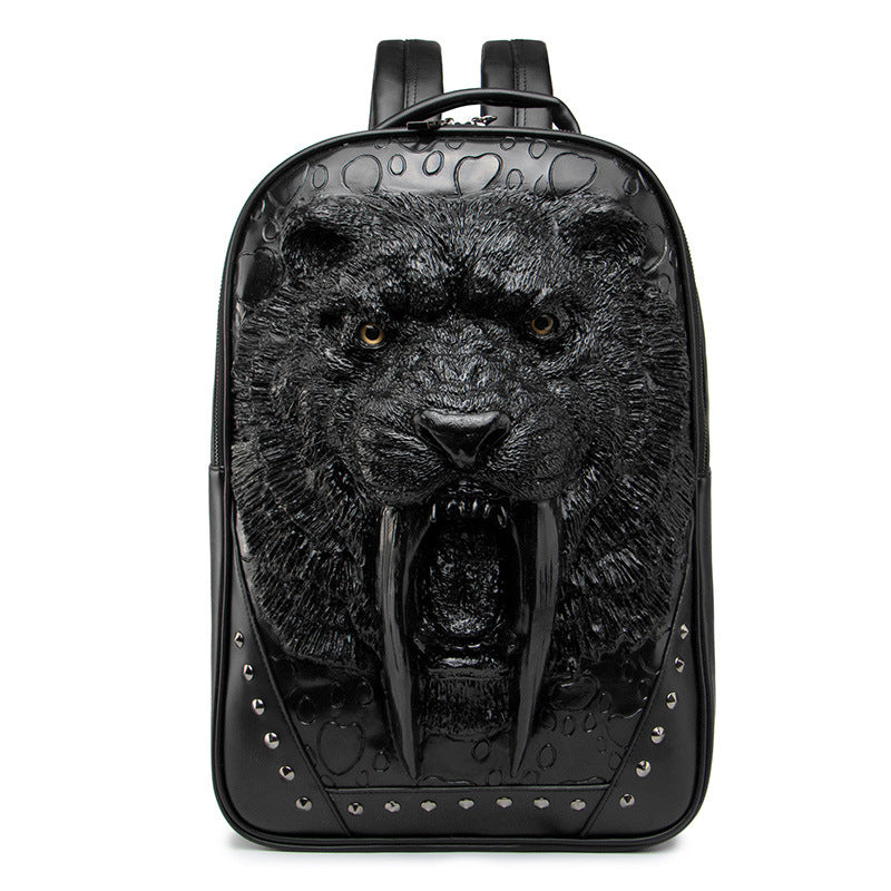 Embossed Three-dimensional Tiger Head Animal Travel Backpack Student Trend Schoolbag