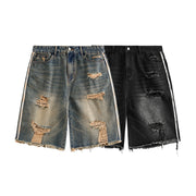 men's ripped denim shorts, view 2 - MRSLM