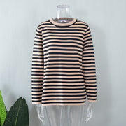 round neck knitted striped sweater, view 11 - MRSLM