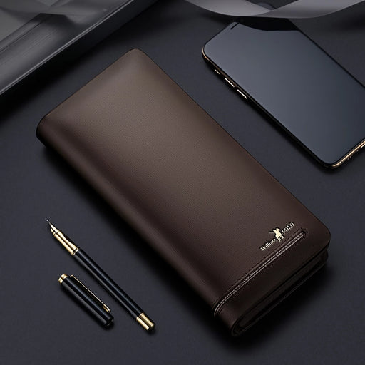 Long cowhide leather wallet for men - MRSLM