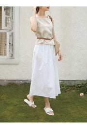 back cross linen top, view 7 - MRSLM