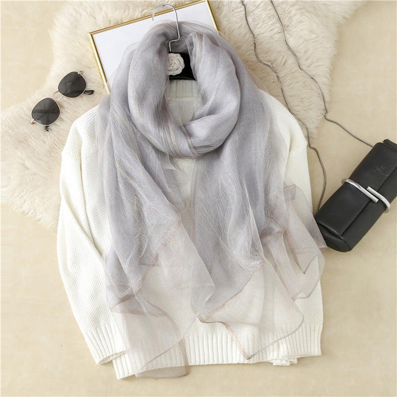 Wool silk scarf for women, view 4 - MRSLM