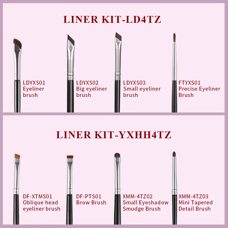 4-piece synthetic eye makeup brush set, view 9 - MRSLM