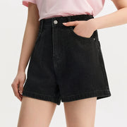 summer a-line denim shorts, view 3 - MRSLM