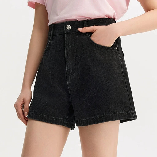 summer a-line denim shorts, view 3 - MRSLM