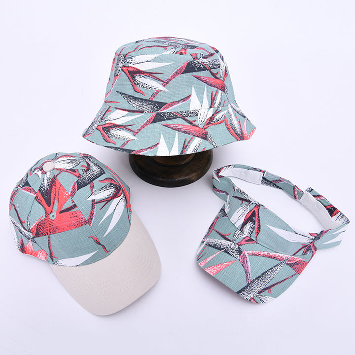 Unisex Floral Cotton Bucket Hat for Sun Protection