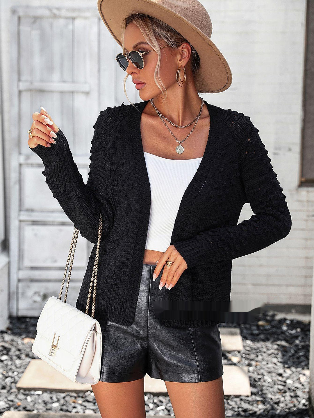 Women's Knitted Sweater Three-dimensional Pattern Cardigan Coat Sweater