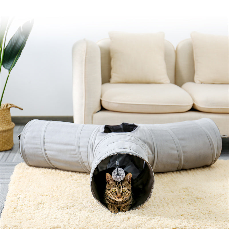 interactive collapsible cat tunnel bed, view 2 - MRSLM