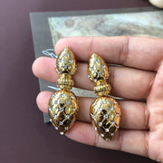 gold gemstone water drop stud earrings - MRSLM