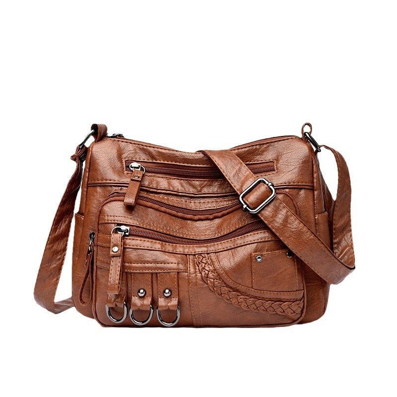 Women's Soft PU Leather Multi-Pocket Crossbody Bag