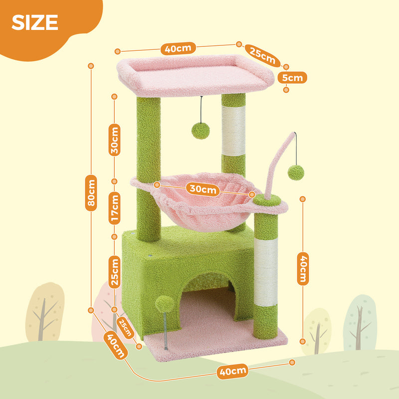 multi-level indoor cat tree, view 2 - MRSLM