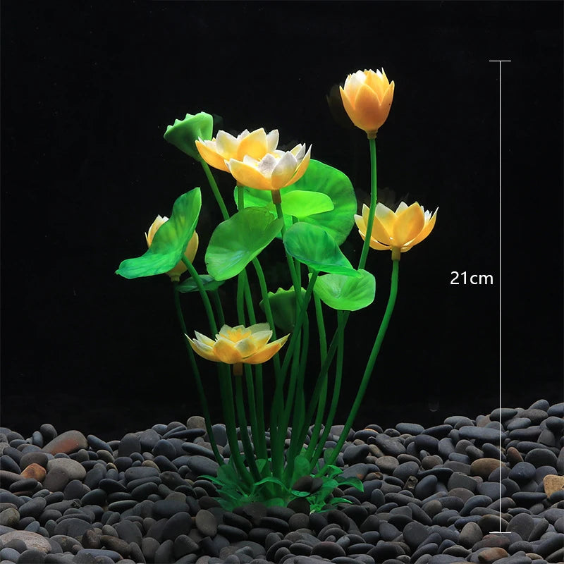 aquarium artificial lotus plant decoration, view 9 - MRSLM