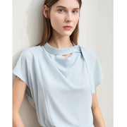Solid chiffon blouse, view 4 - MRSLM