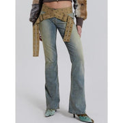 low waist slim-fit pencil jeans with canvas belt, view 2 - MRSLM
