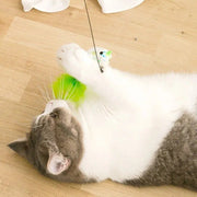 feathered bird wand cat toy, view 5 - MRSLM