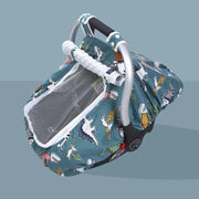 baby car seat cover with peep window, view 2 - MRSLM