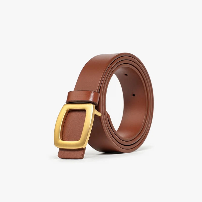 genuine cow leather belt square buckle, view 3 - MRSLM
