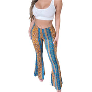 floral print high-waist flared pants, view 6 - MRSLM