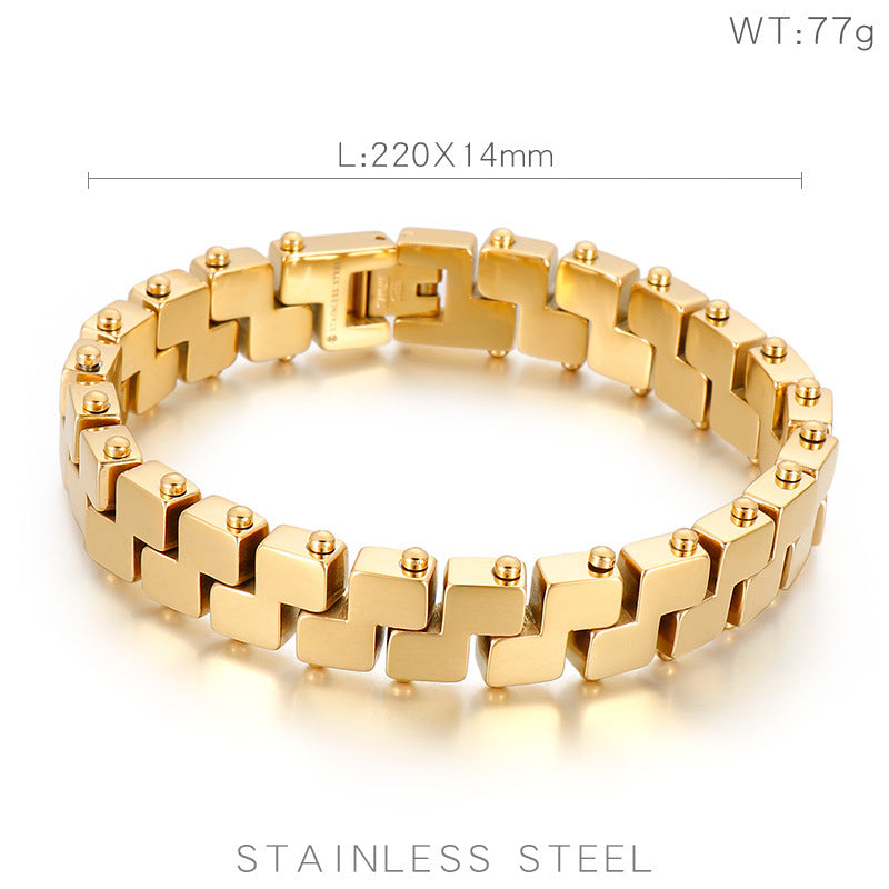 Personalisiertes Herrenarmband aus 18-karätigem Titanstahl mit Vakuumplattierung